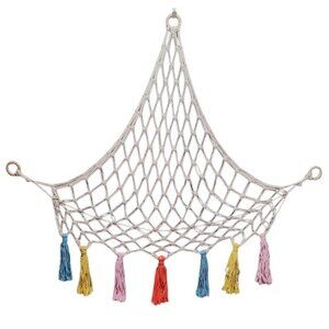3 Point Macrame Fringed Sling Hammock Net Organizer